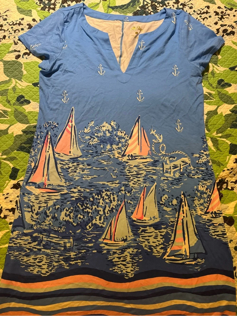 Lilly Pulitzer Light Blue Sailboat Print Dress - Picture 1 of 6